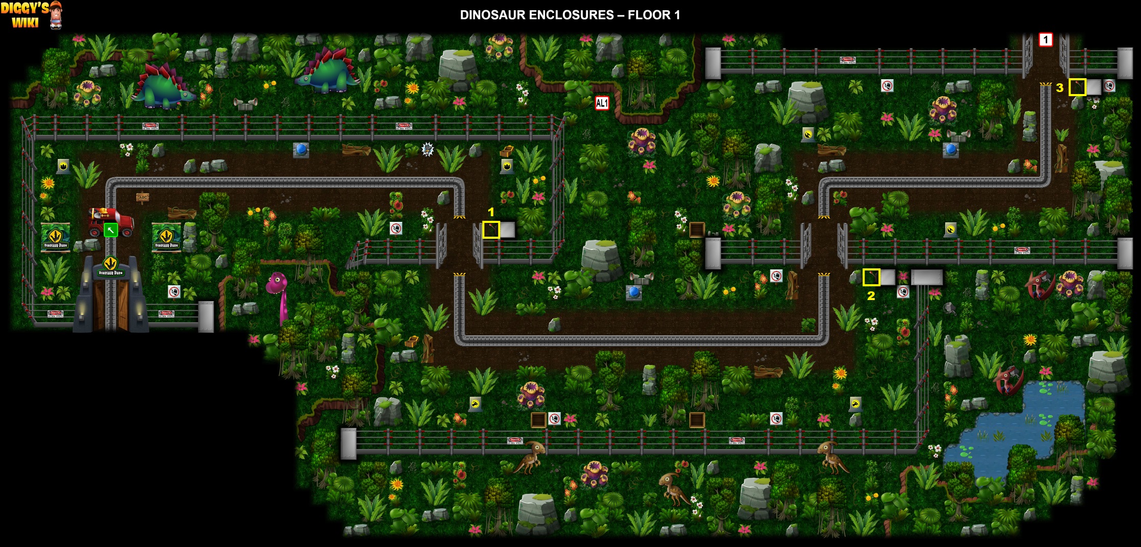 Dinosaur Enclosures Map 0