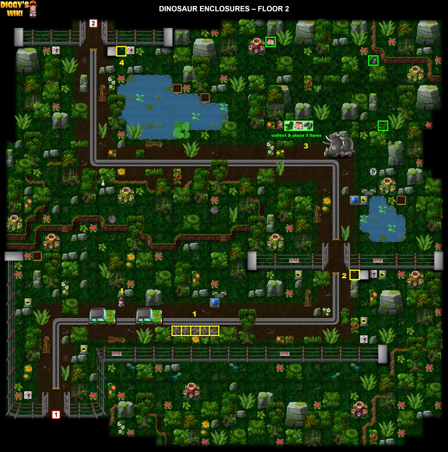 Dinosaur Enclosures Map 1